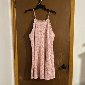 Pink lacey spaghetti strap dress